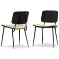 SIMPLIHOME Hayley Modern Urban Dining Chair (Set of 2) in Cream Vegan Faux Leather for The Dining Room
