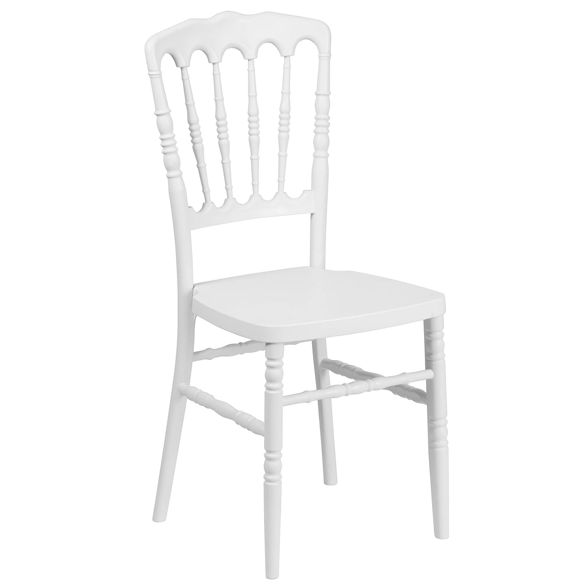 Flash Furniture HERCULES Series White Resin Stacking Napoleon Chair