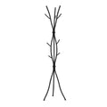 Monarch Specialties Coat Rack - Coat Tree with 8 Hooks, Hammered Metal 74 H (Black)