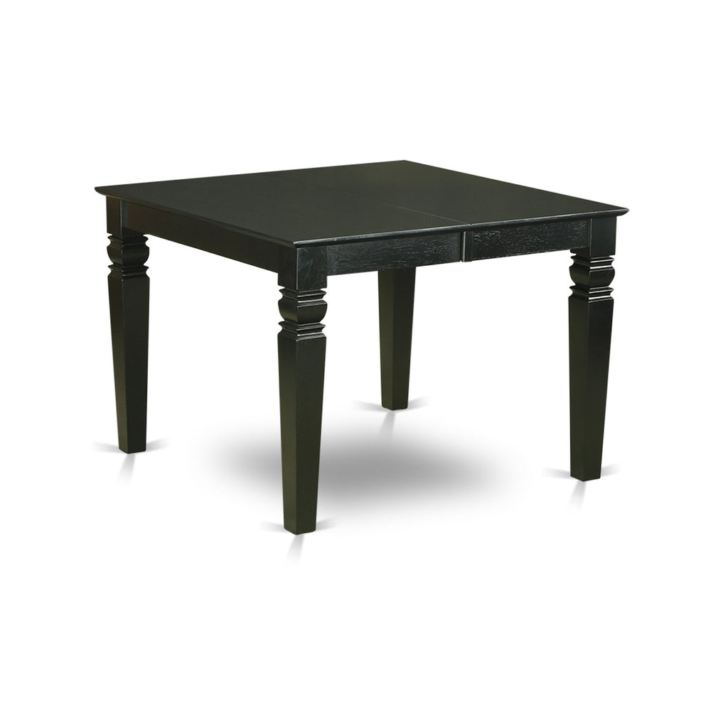 East West Furniture Wecl7-Blk-W 7 Piece Kitchen Table & Chairs Set Consist Of A Rectangle Dining Room Table With Butterfly Leaf And 6 Dining Chairs, 42X60 Inch, Black