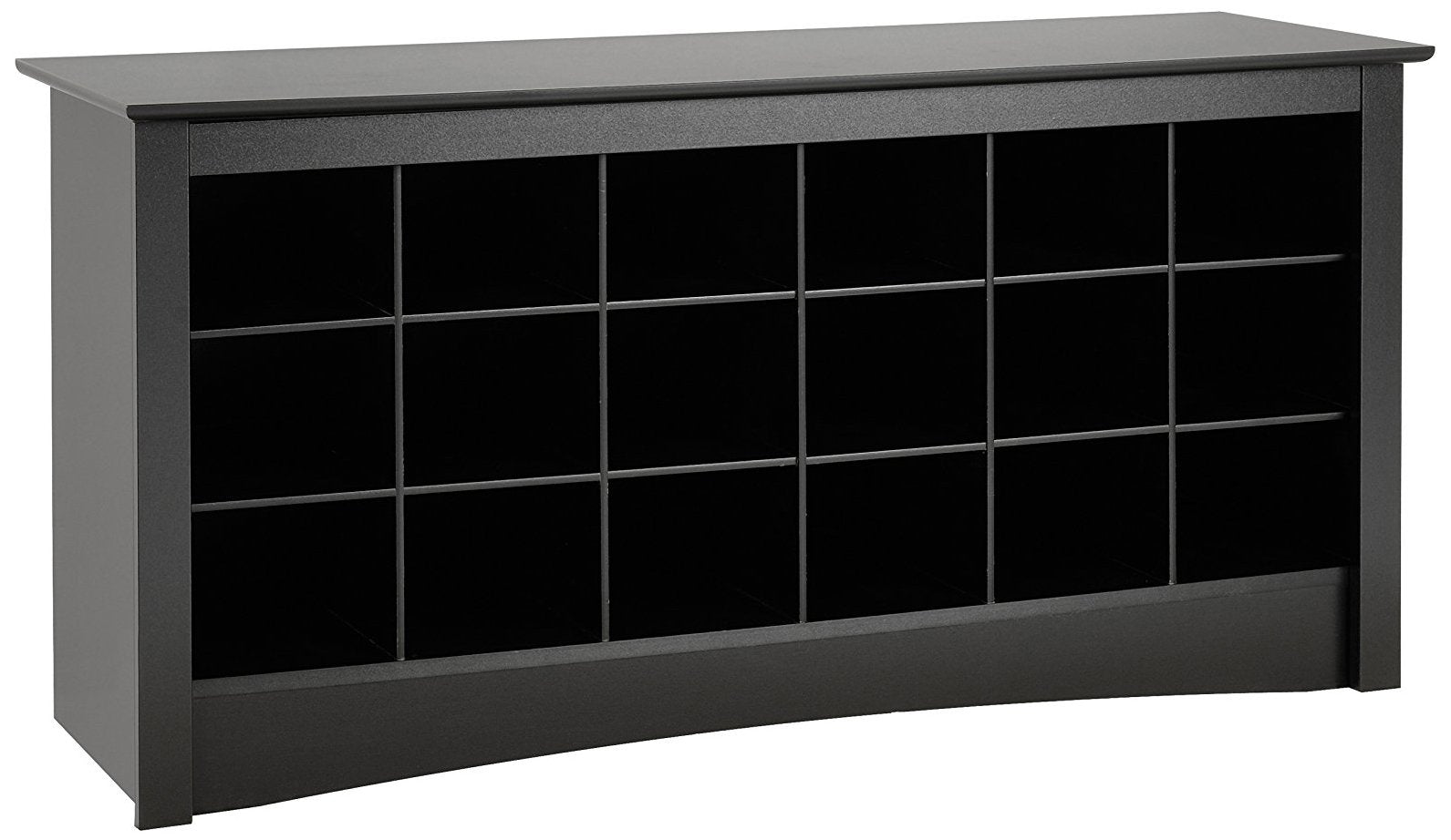 Prepac Shoe Storage Cubbie Bench, 24 x 48 x 16, Black