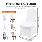 Vevor 30 Pcs Flat-Front Chair Covers Polyester Spandex Chair Cover Stretch Slipcovers, Wedding, Holiday, Banquet, Party, Celebration, Dining,White