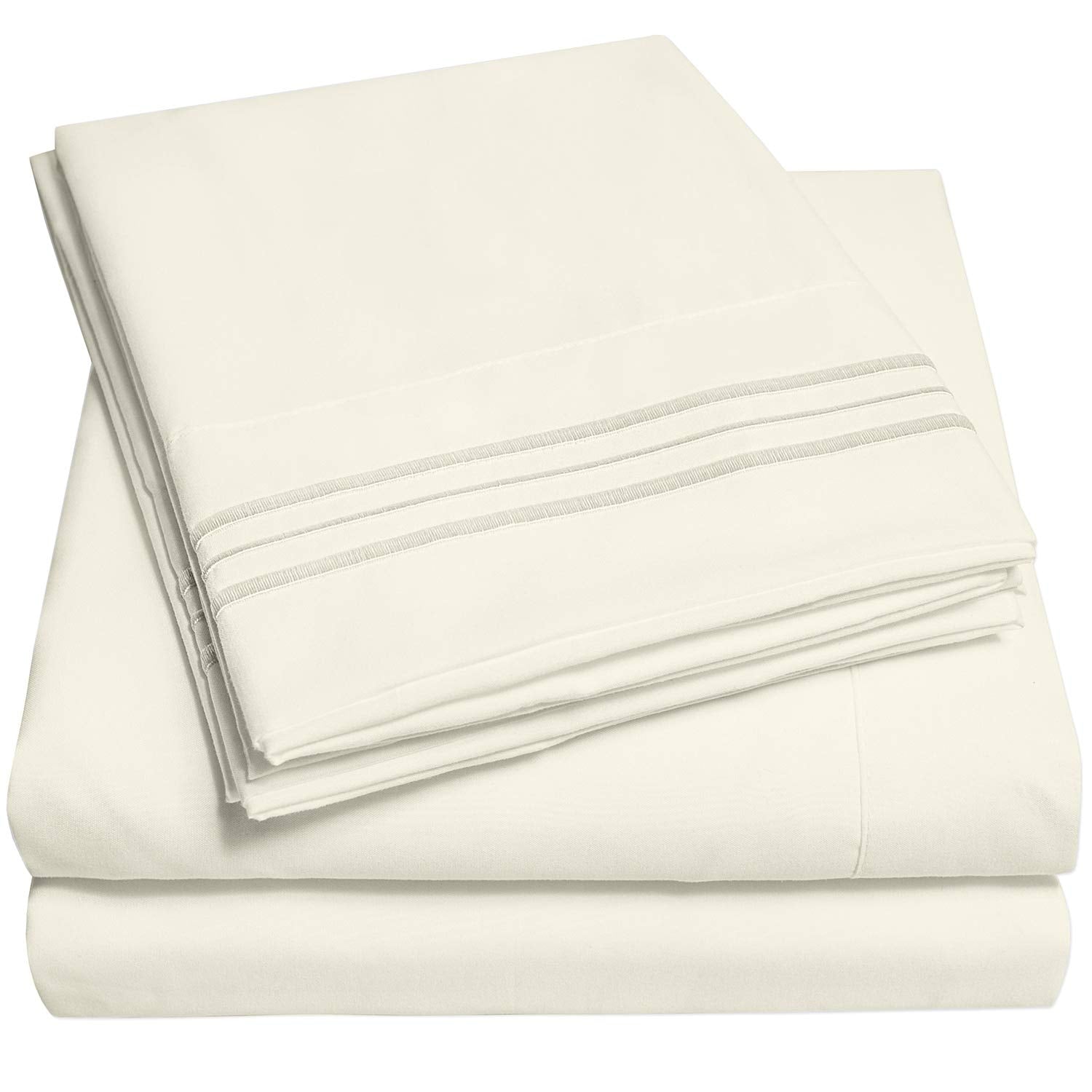 1500 Supreme Collection Full Sheet Sets Ivory - Luxury Hotel Bed Sheets And Pillowcase Set For Full Mattress - Extra Soft, Elast