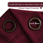 H.Versailtex Burgundy Red Blackout Draperies Curtains Thermal Insulated Window Treatment Extra Long Decorative Curtains For Than