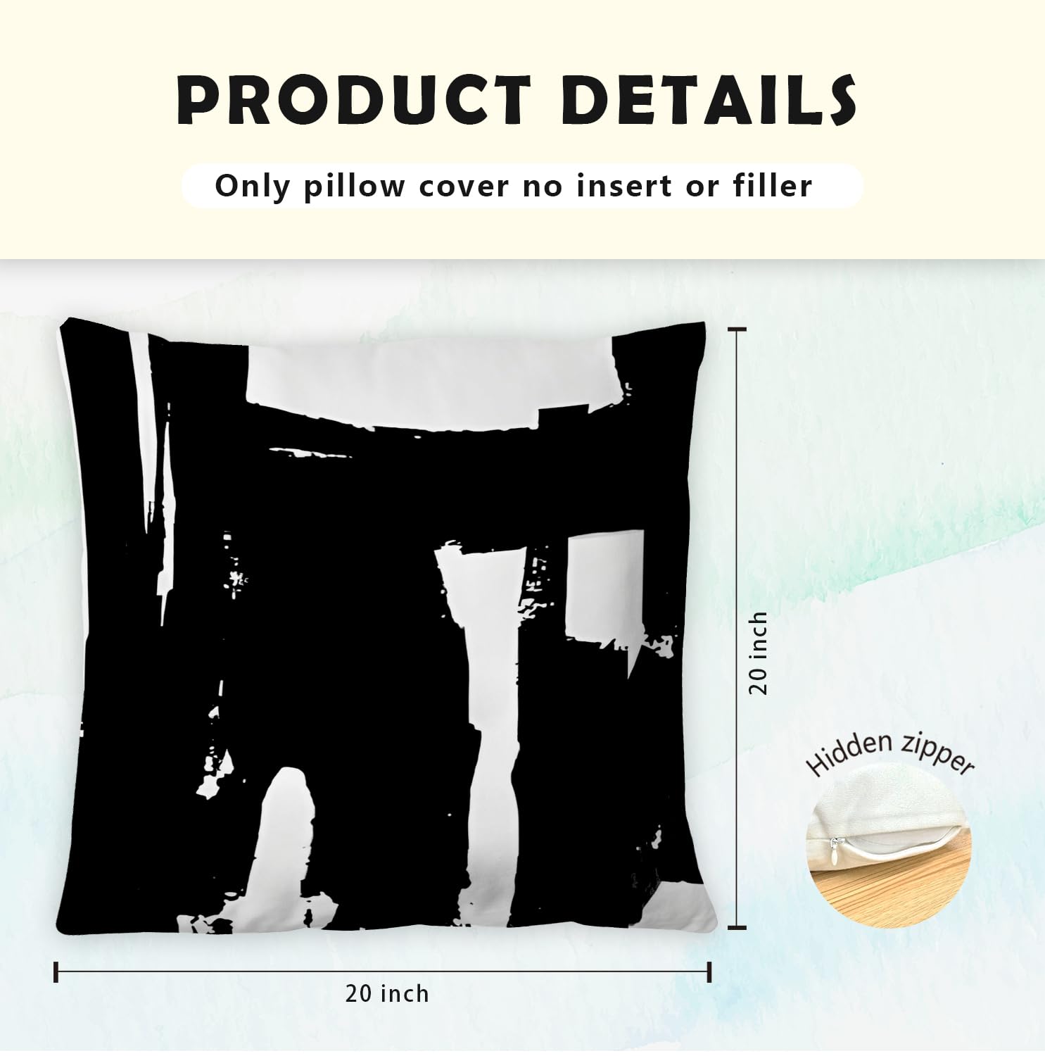 Supwhd Black And White Pillow Covers, Black And White Pillows Cover 20X20, Black And White Throw Pillows Cover Set Of 2, Black A