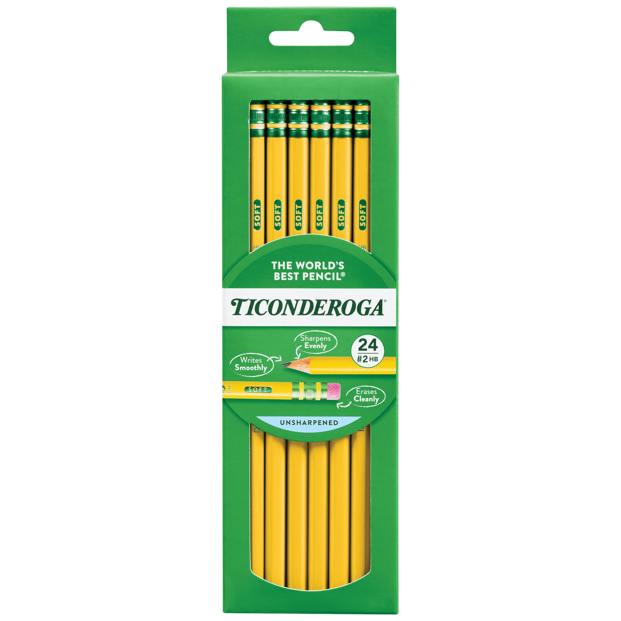 Ticonderoga Pencils, #2 Lead, Medium Soft, Pack Of 24