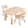 UNICOO Kids Table and 2 Chairs Set, Height Adjustable Toddler Table and Chair Set, Easy to Wipe Arts & Crafts Table, Suitable fo