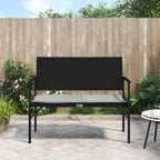 vidaXL - Modern 2-Seater Patio Bench with Cushion, Durable Poly Rattan and Steel Frame Construction, Black - Outdoor Garden and Terrace Furniture