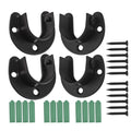 ZipSeven 1-5/16 Shower Closet Rod Holder Set U Shaped Hanging Rod Flange Socket Heavy Duty Curtain Pole Bracket Supports Stainle
