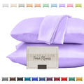Elegant Comfort Silky And Luxurious 2-Piece Satin Pillowcase Set For Healthier Skin And Hair, Hidden Zipper Closure And Beautifully Packaged, Satin Pillowcase Set, King, Lilac