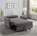 Justine 54W Brown Corduroy Convertible Sleeper Loveseat