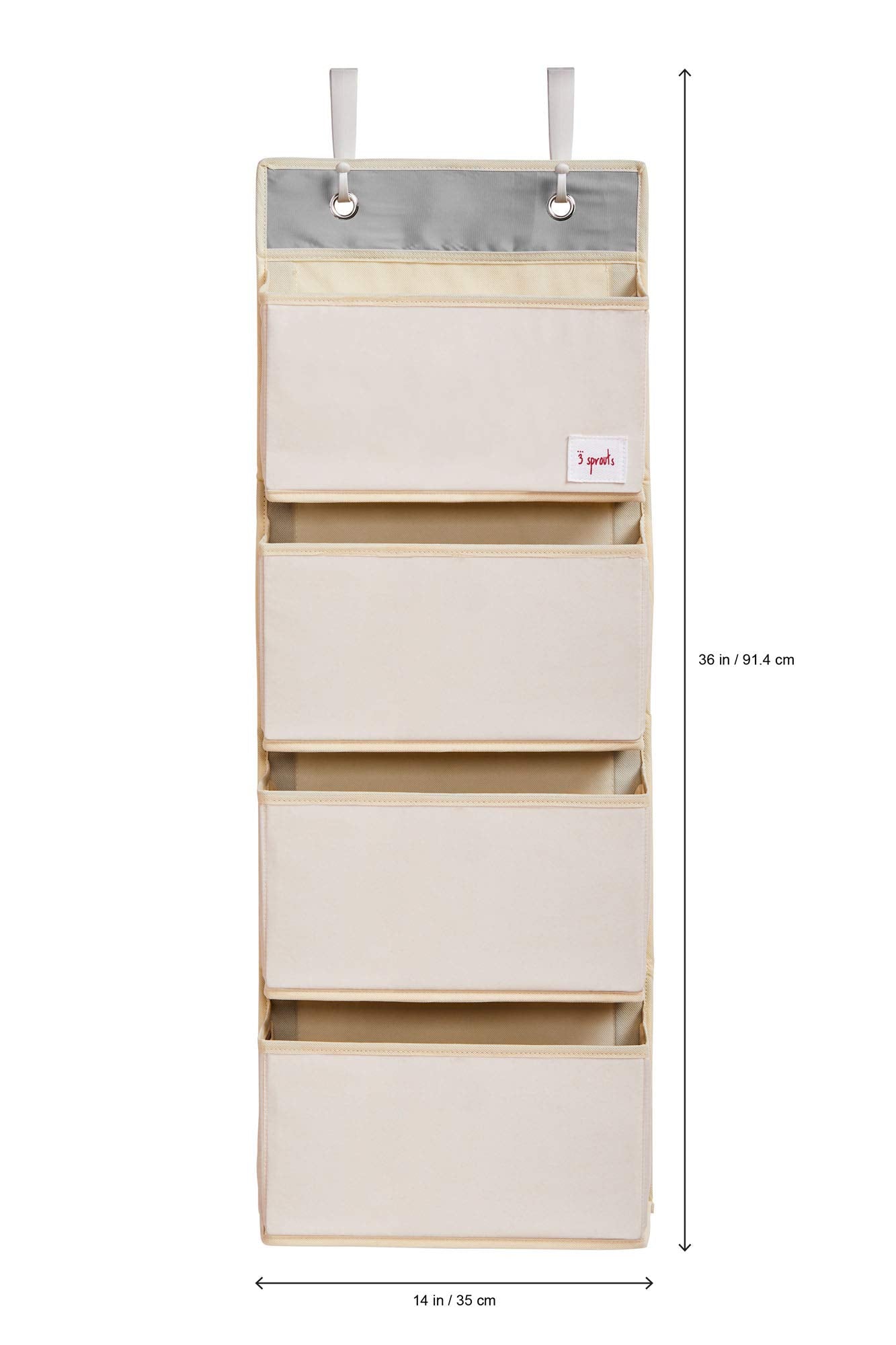 3 Sprouts Over The Door Baby Organizer - Essential Newborn Nursery Storage, Toy Organizer For Room And Closet - Bedroom Storage - Hooks Included, Llama