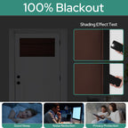 Homeideas 100% Blackout French Door Curtains, Privacy Small Door Curtains For Door Window, 26 X 12 Inch Door Shades For Front Door, Thermal Insulated Door Window Covering, (1 Panel, Brown)