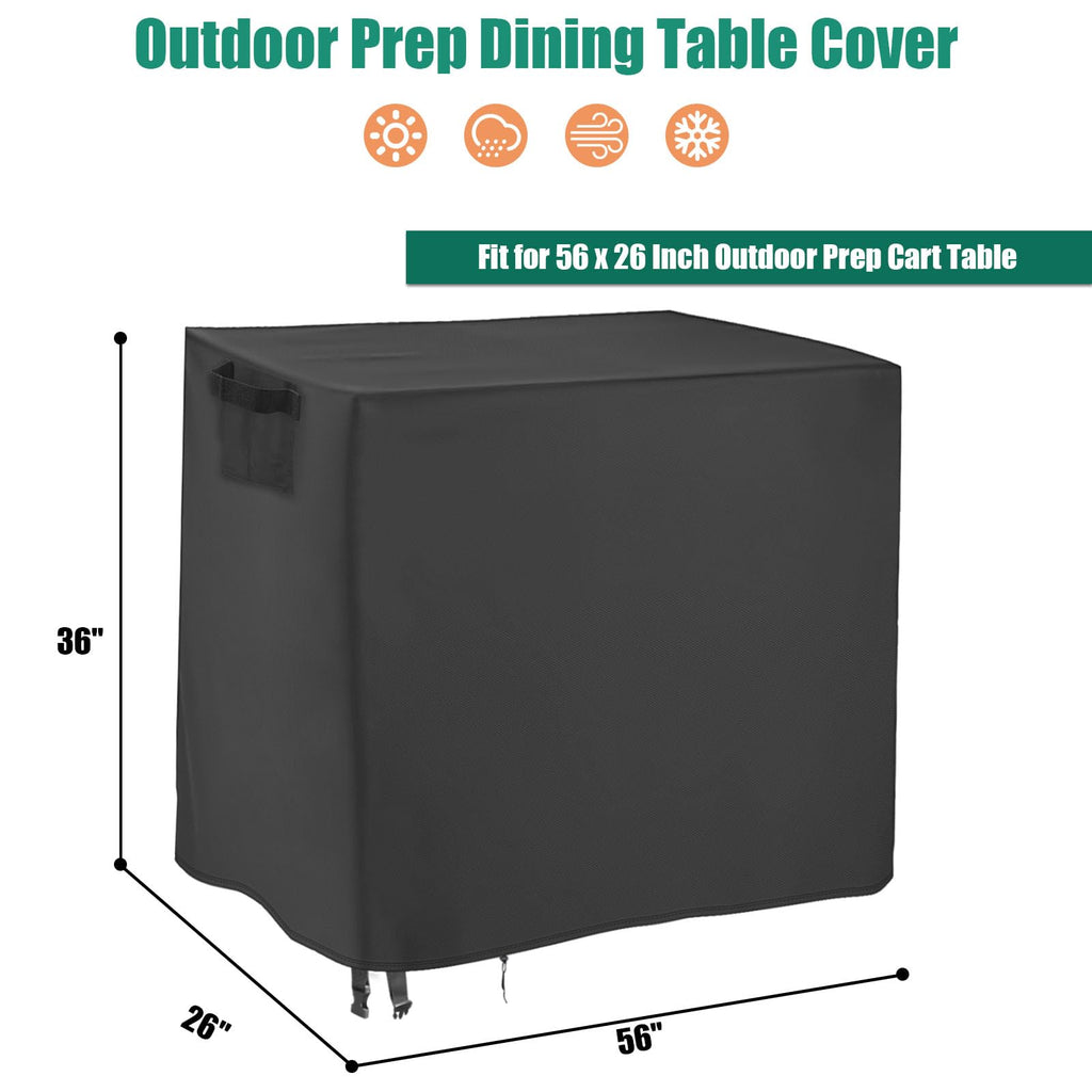Jungda Outdoor Prep Table Cover,56 Inch Waterproof Patio Serve Prep Storage Cart Cover,Outdoor Rectangle Furniture Cover - 56 X 26 X 36 Inch