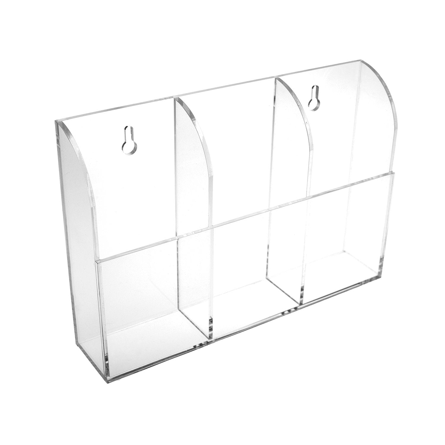 Source One Deluxe Clear Acrylic Remote Control Holder Wall Mount 1, 2 & 3 Holder Options (3 Remotes, 1 Pack)