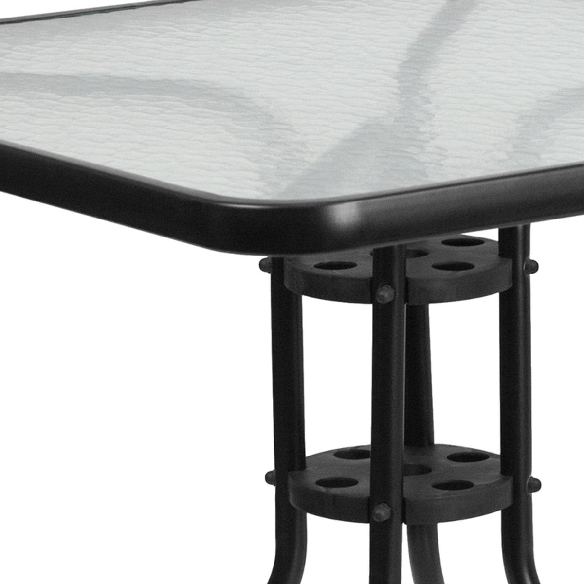 Flash Furniture Barker 31.5'' Square Tempered Glass Metal Table
