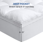 Cohome Queen Size Mattress Topper Extra Thick Cooling Mattress Pad 400Tc Cotton Top Plush Down Alternative Fill Pillow Top Mattr