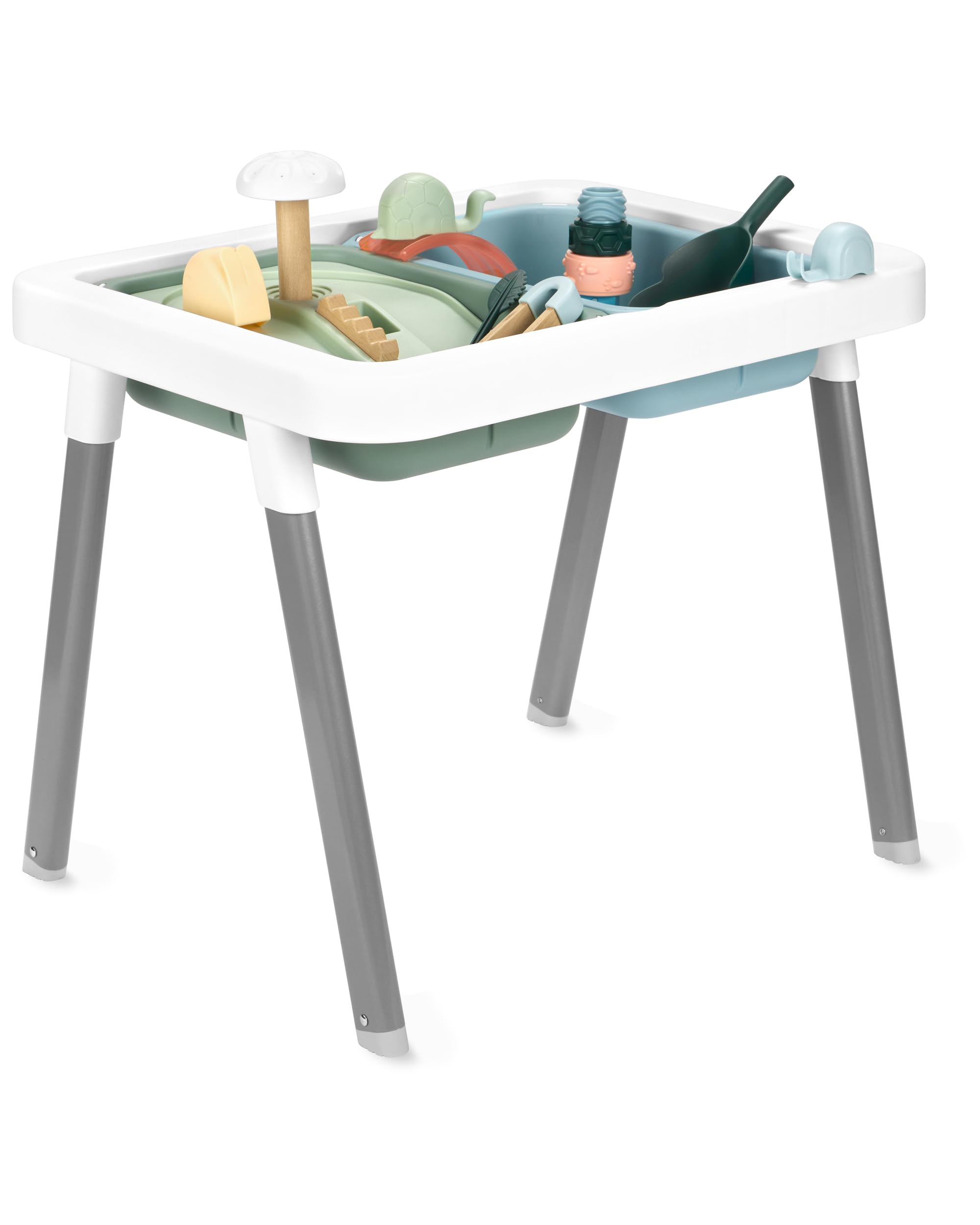 Skip Hop Discoverosity 3-in-1 Toddler Sensory Table with 13 Nature-Inspired Sensory Tools 8-Page Activity Guide 2 Bins and 2 Con