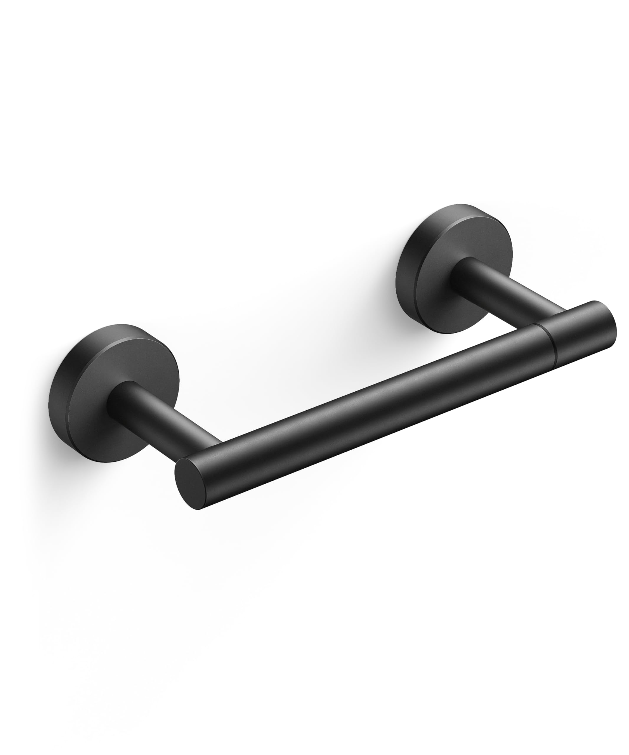 FORIOUS Black Toilet Paper Holder Wall Mount, Matte Black Toilet Paper Holder, Black Bathroom Toilet Paper Holder, Double Post P