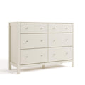 Storkcraft Horizon 6 Drawer Dresser (Frosted Oat) - GREENGUARD Gold Certified Dresser for Nursery & Kids Room, Modern Storage wi