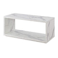 Convenience Concepts Northfield Admiral Coffee Table with Shelf, White Faux Marble