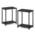 Furinno Simplistic Metal Frame End Table, 2-Pack, Espresso
