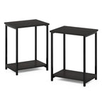 Furinno Simplistic Metal Frame End Table, 2-Pack, Espresso