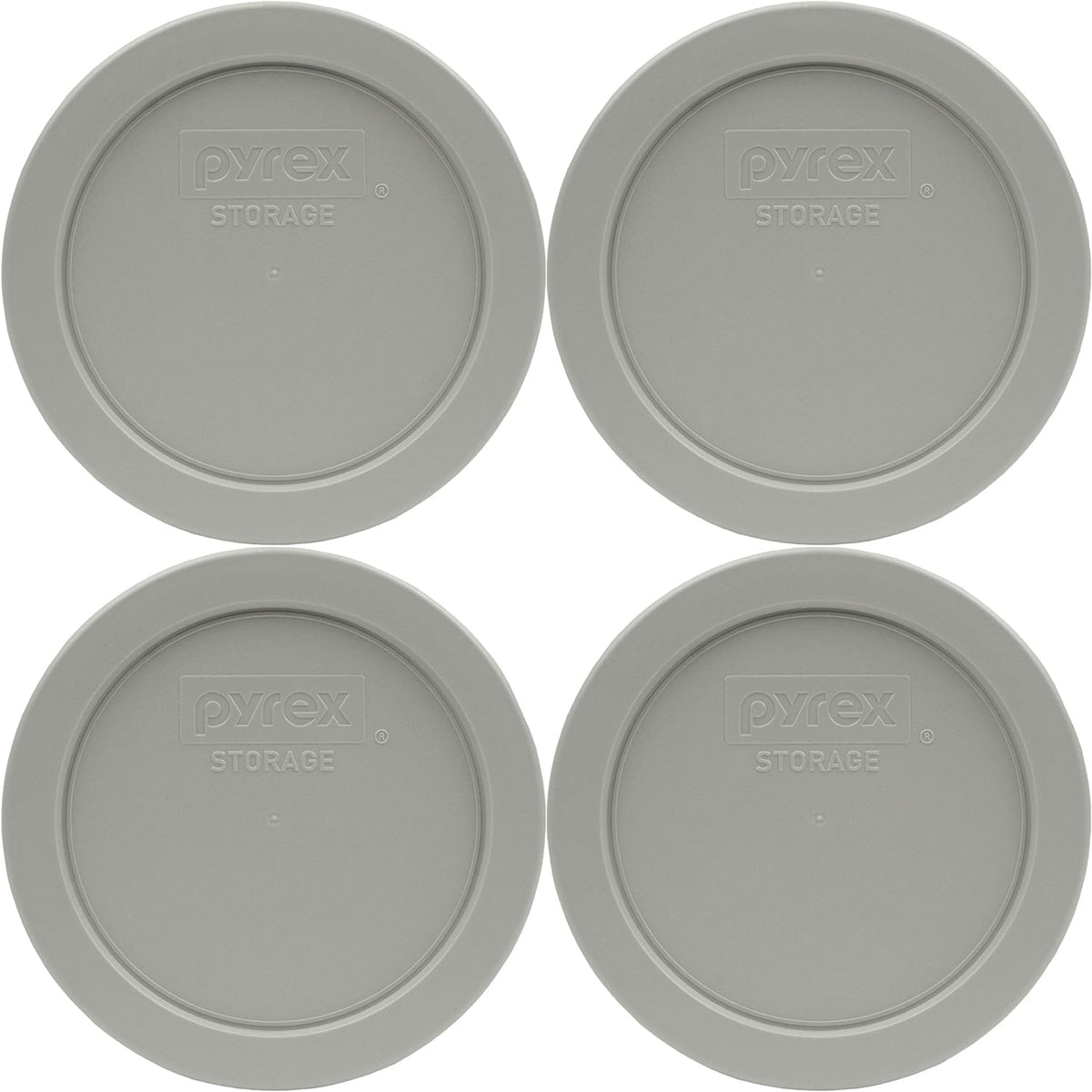 Pyrex 7200-PC 2-Cup Jet Gray Food Storage Replacement Lid (4-Pack) - Made in USA