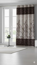 Home Sizzler 1 Piece Elegant Panel Eyelet Polyester Window Curtain  5 Feet, Brown