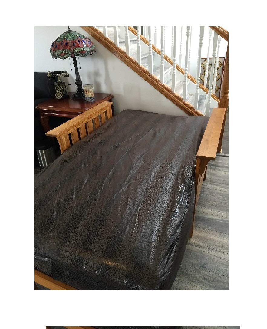 Octorose Twin Size Leather Like Brown And Bonded Classic Soft Micro Suede Reversible Futon Cover (Leatherlike-Brown)