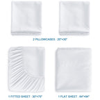 Springspirit Cot Sheets 30'' X 75'' X 9'', 4 Piece Cot Sheet Set, Cot Size Fitted Sheets With Narrow Twin/Camp Bunk/Rvs Bunk/Gue