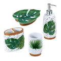 Avanti Linens - Accessory Set, Resin Tumbler, Toothbrush Holder, Soap Dish & Lotion Pump/Soap Dispenser, Tropical Bath Decor (Vi