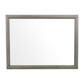 Benjara Wooden Square Mirror with Molded Details and Dual Texture, Gray