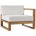 Modway Eei-4123-Nat-Whi Upland Patio Teak Wood Right-Arm Chair, Natural White