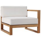 Modway Eei-4123-Nat-Whi Upland Patio Teak Wood Right-Arm Chair, Natural White