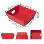 funsky Gift Basket Kit - 5 Pack Red Cardboard Baskets with Handles for Holidays, Birthdays, and Special Occasions