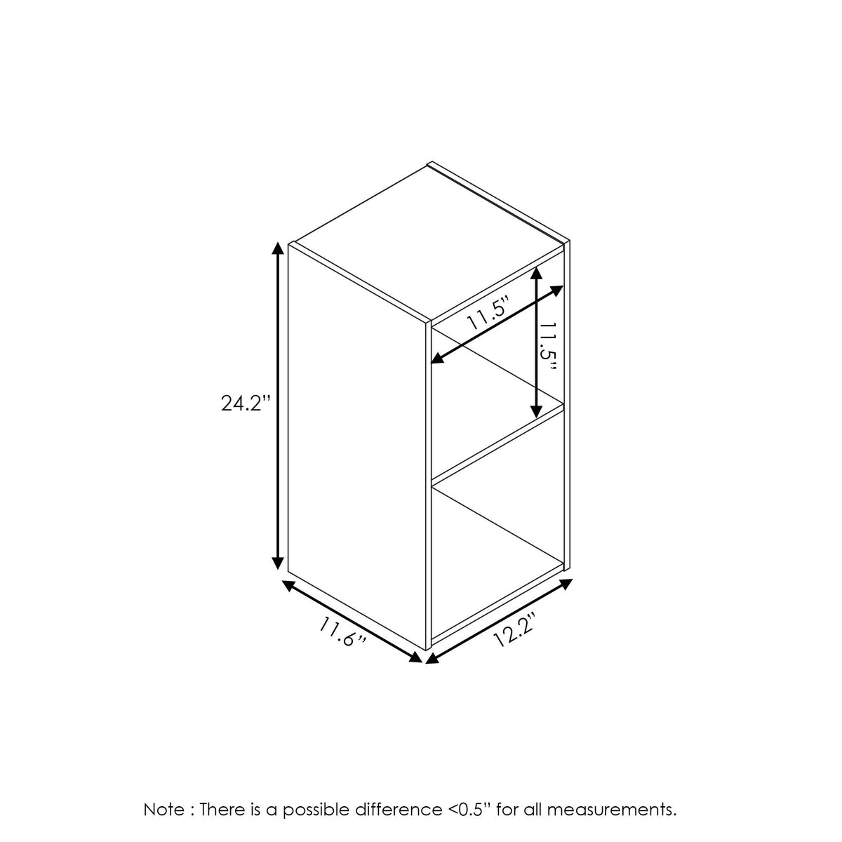 Furinno Pelli Cubic Storage Cabinet, 2x1, Espresso