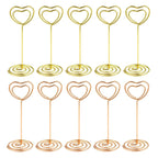 10 Pcs Table Number Holders Heart Shaped Table Number Stand Place Card Holder Mini Wire Table Card Holder Picture Photo Holders 