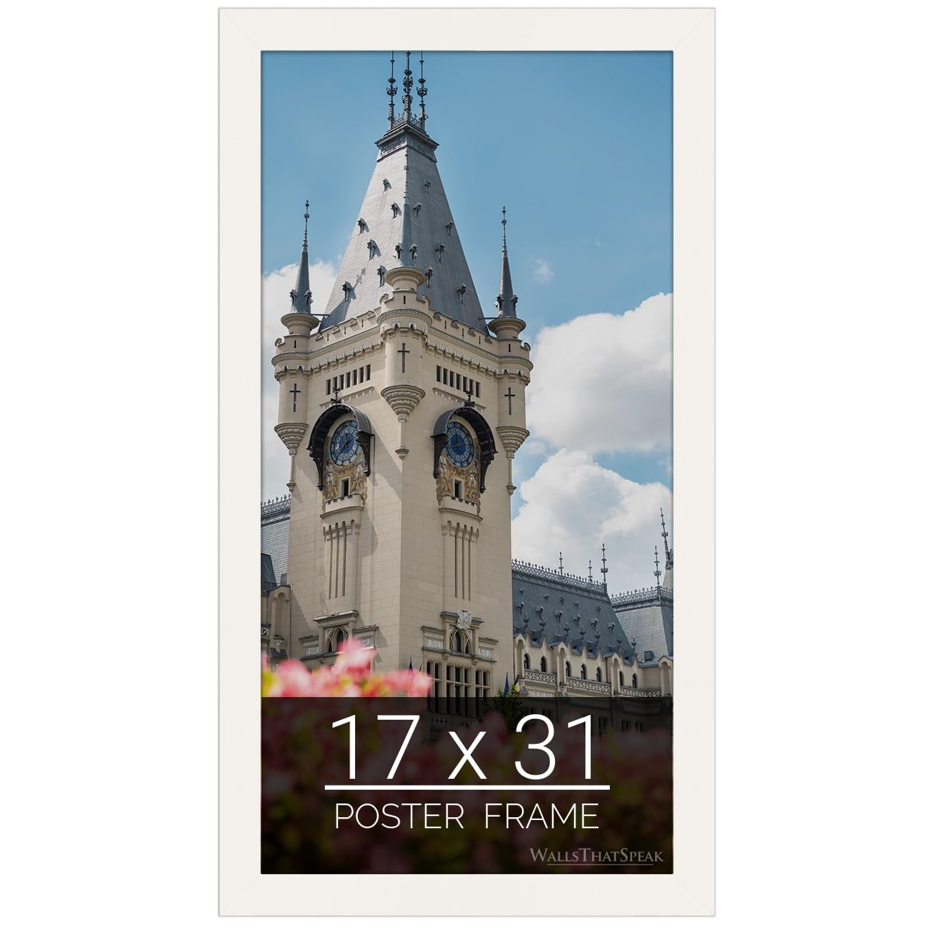wallsthatspeak 17x31 white Picture Frame for Puzzles Posters Photos or Artwork