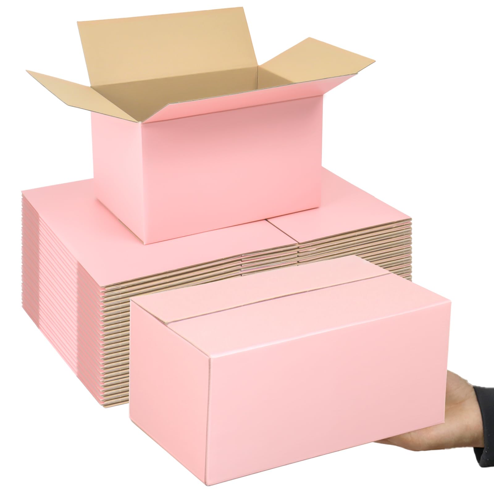 Shipping Boxes Medium 10X7X6 Inches, 30 Pack Mailer Packaging Boxes Bulk, Pink Corrugated Cardboard Boxes For Small Business Mai