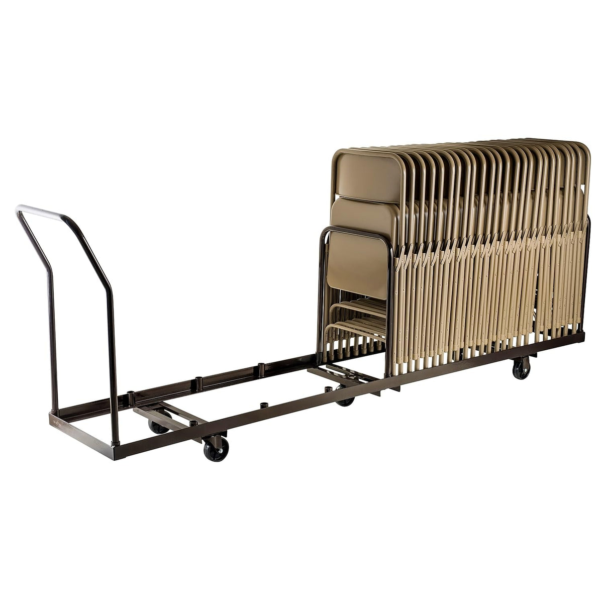 National Public Seating Folding Chair Dolly - Dark Brown, 381/2In.H X 19 1/4In.W X 109 1/2In.D, Model Number Dy50