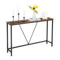 VASAGLE Console Sofa Table, Narrow Entryway Table, for Living Room, Bedroom, Easy Assembly, Rustic Brown and Ink Black ULNT020B0