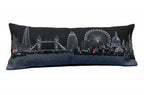 HomeRoots Grey 35' Black and White London Nighttime Skyline Lumbar Decorative Pillow