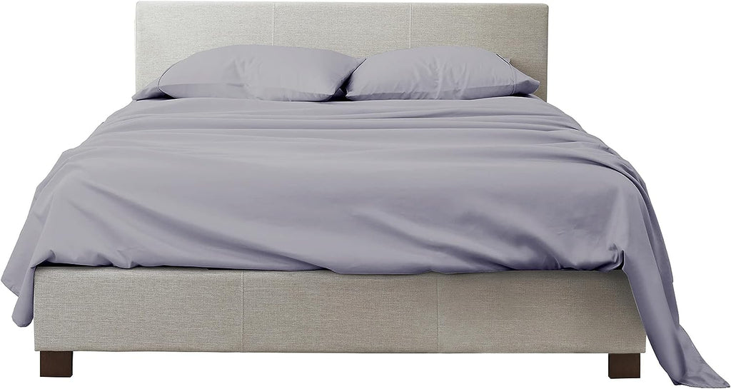 Mygiza Sheets,100% Giza Egyptian Cotton Sheets-King Size Giza Cotton Sheets Set To Fit Upto 18 Inches Deep Mattress (4 Pcs) Light Grey Solid