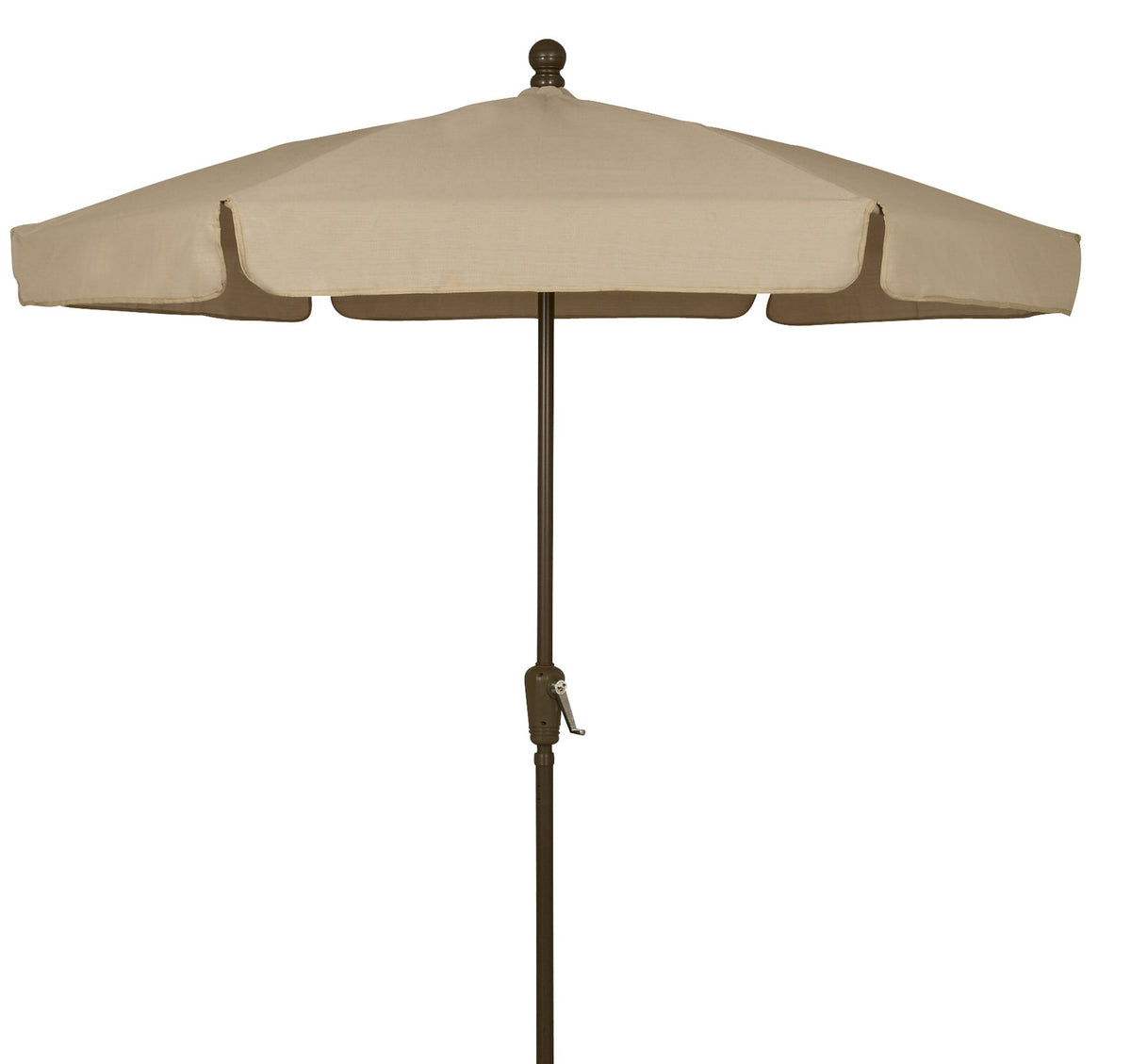 FiberBuilt Umbrellas Garden Umbrella, 7.5 Foot Beige Canopy and Champagne Bronze Pole