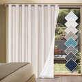 H.VERSAILTEX Sliding Door Curtains, Linen 100% Blackout Curtains Durable Thick Textured Linen Look Patio Door Curtain Anti Rust 