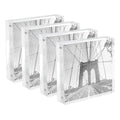 Isaac Jacobs 5    x 5    (4-Pack) Super Thick [28MM Thickness] Clear Acrylic Magnetic Block Picture Frame, Double-Sided, Framele