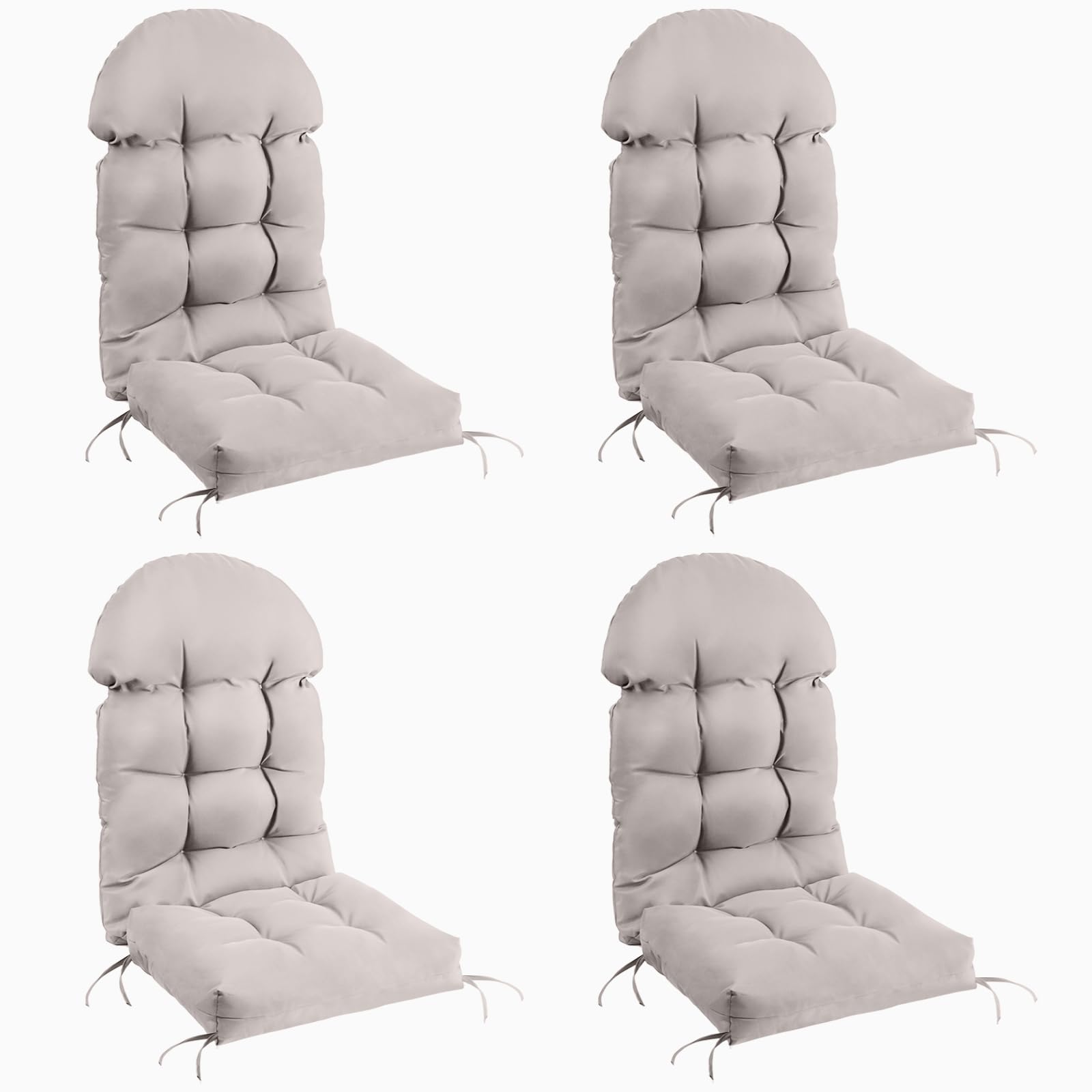 Mguio Adirondack Chair Cushions Set Of 4, Rocking Chair Cushions High Back, Thickened Patio Chair Pad For Indoor And Outdoor, 44