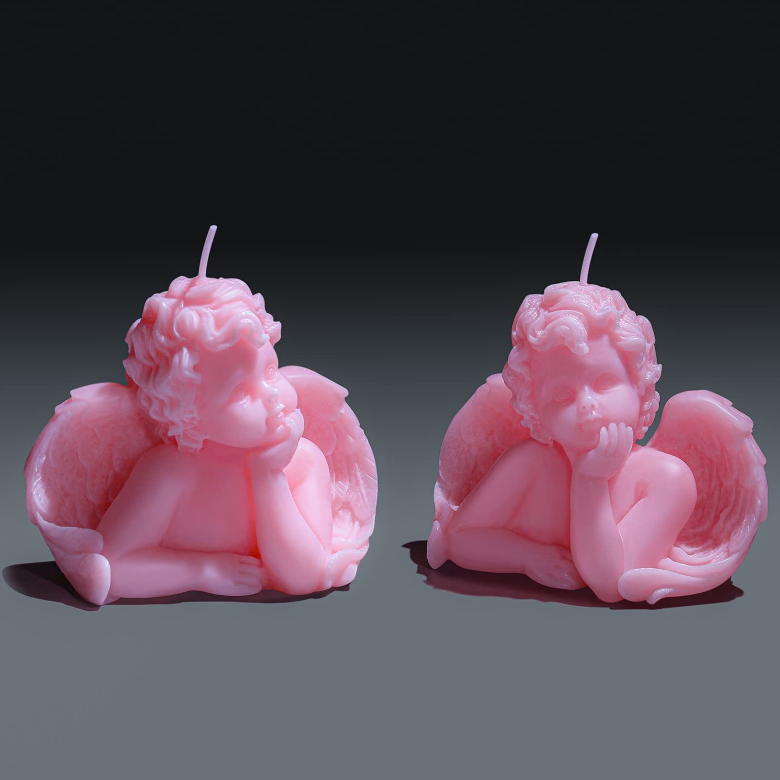 Nuanchu 2 Pieces Eclectic Decor Angel Decor for Home Angel Candle Soy Scented Candle Wax Vegan Candle White Angel Candle Girly H