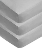 American Baby Company 3 Pack Fitted Crib Sheets 28' X 52', Soft Breathable Neutral 100% Cotton Jersey Sheet, Grey, For Boys An